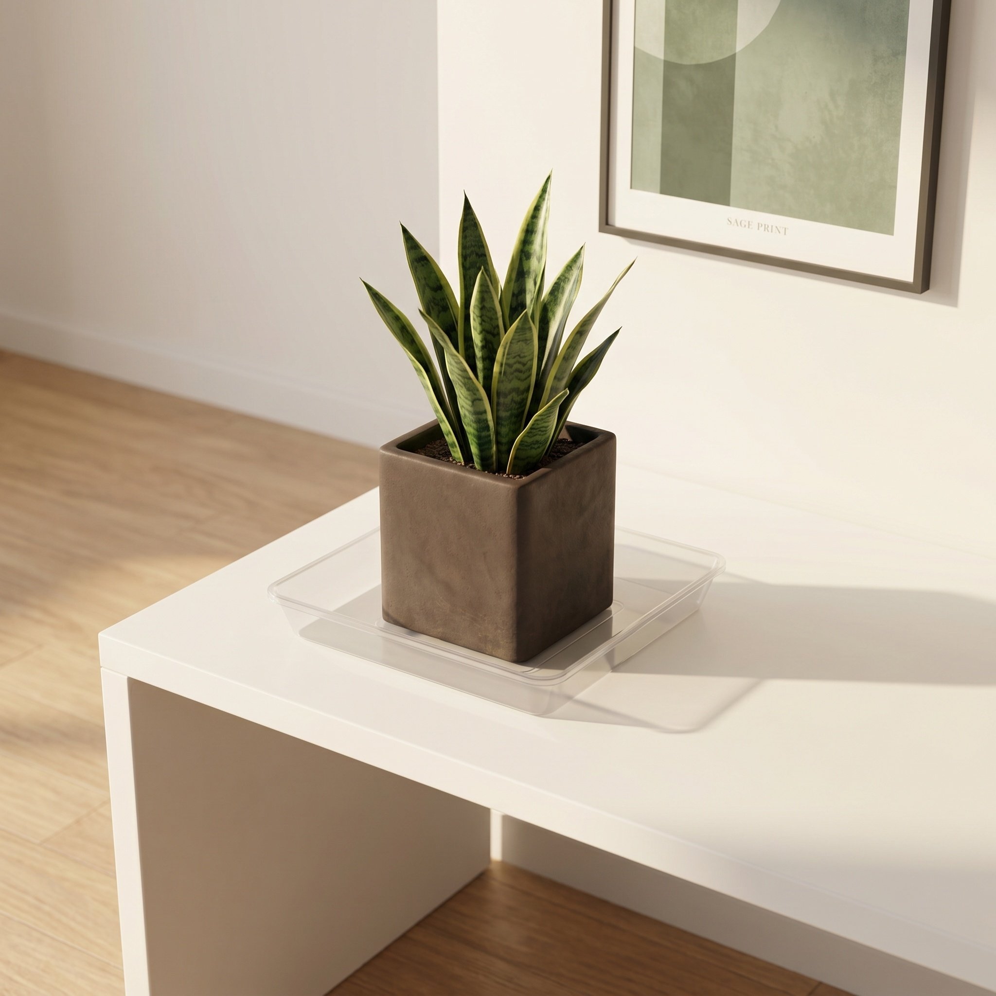 4Pcs Transparent Square Plant  - Drip Tray Saucer recension och pris