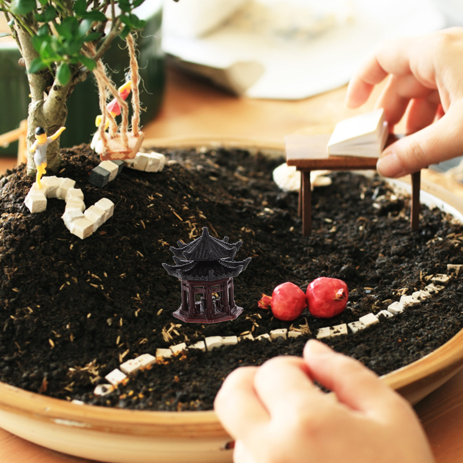 Delicate Plastic Pavilion Orna - Bonsai Garden Landscape Design recension och pris