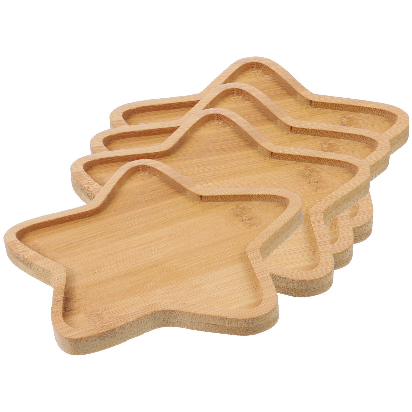 4Pcs Bamboo Flower Pot Tray Pl - Drip Tray Saucer recension och pris