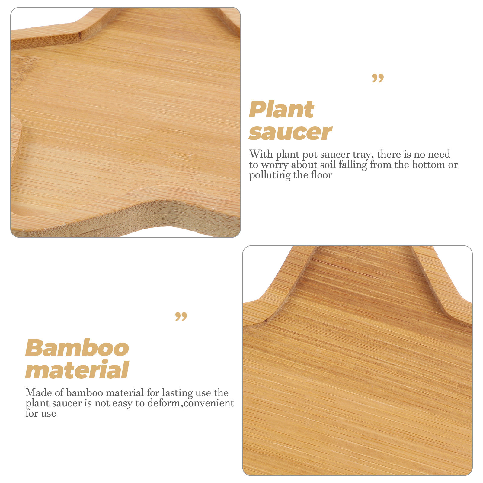 4Pcs Bamboo Flower Pot Tray Pl - Drip Tray Saucer recension och pris